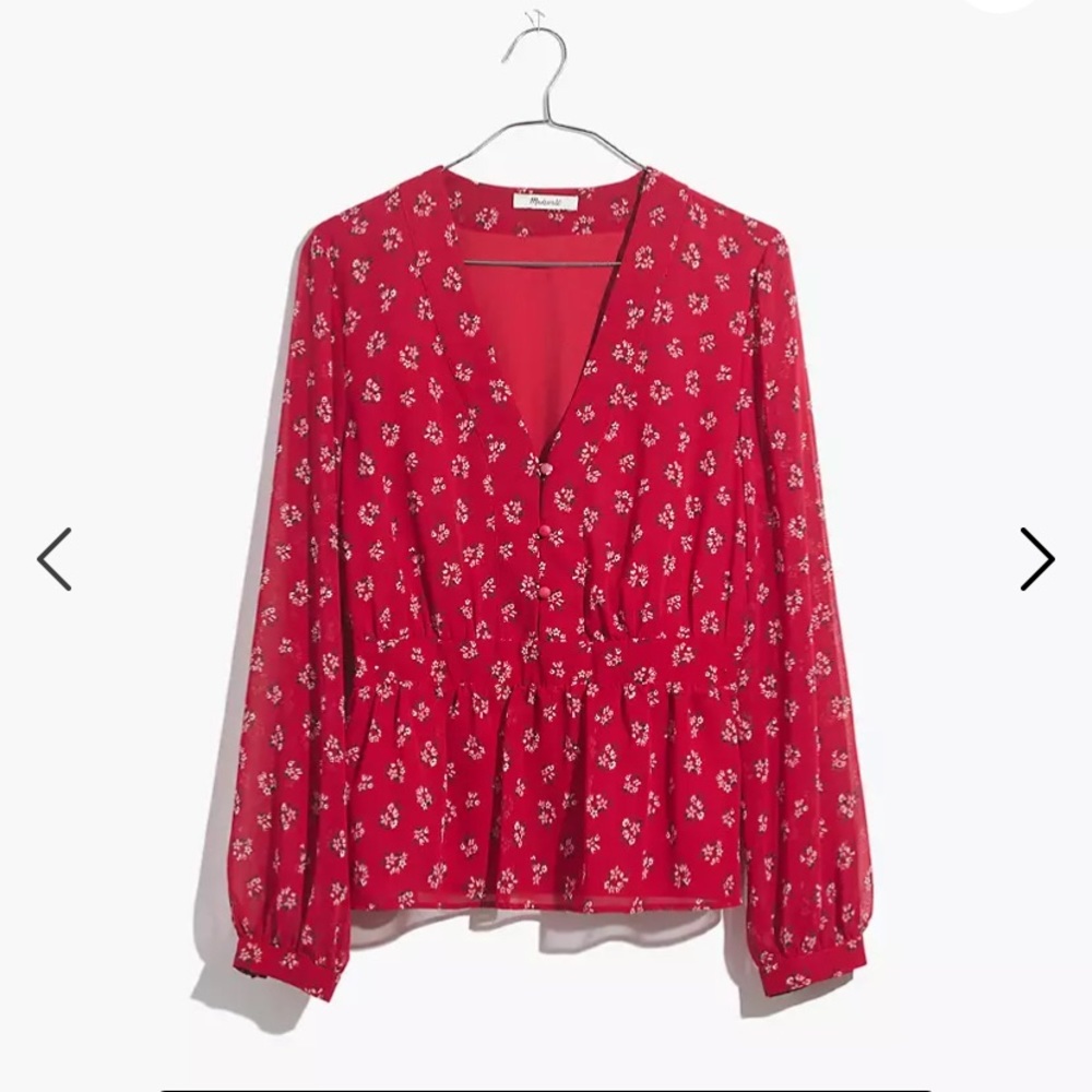 Madewell
V-Neck Peplum Top in Little Lilies